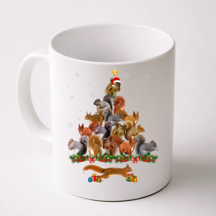 Cute Squirrel Christmas Tree Gift Decor Xmas Tree TShirt Front & Back Coffee Mug