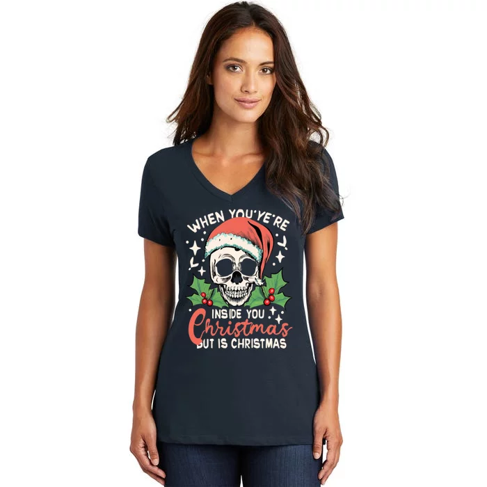 Christmas Skull Women's V-Neck T-Shirt