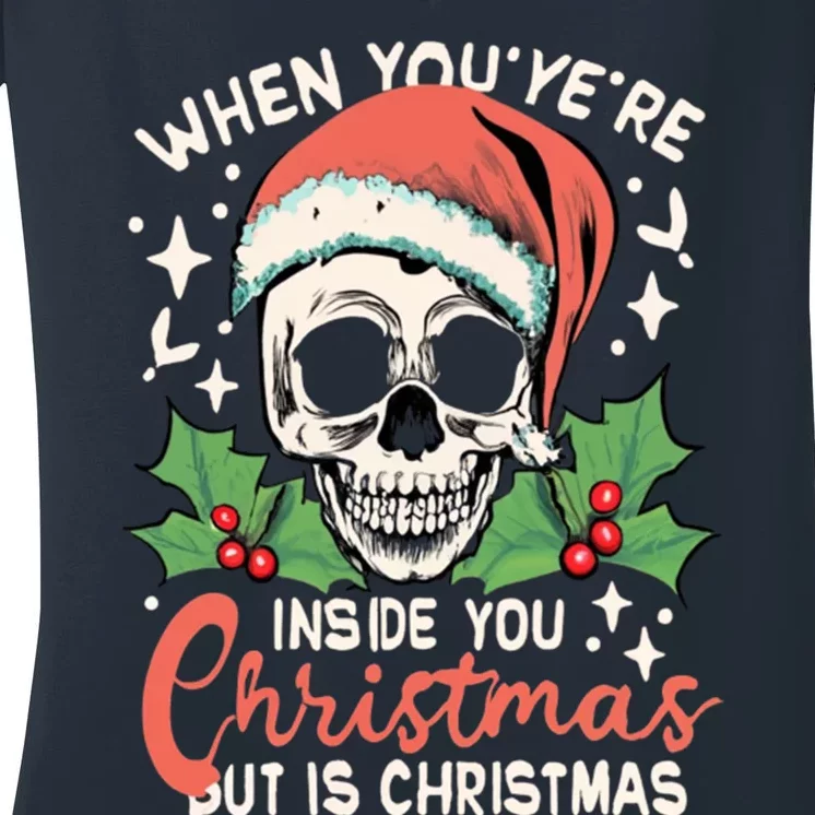 Christmas Skull Women's V-Neck T-Shirt