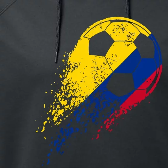 Colombia Soccer Colombian Flag Pride Soccer Player Performance Fleece Hoodie