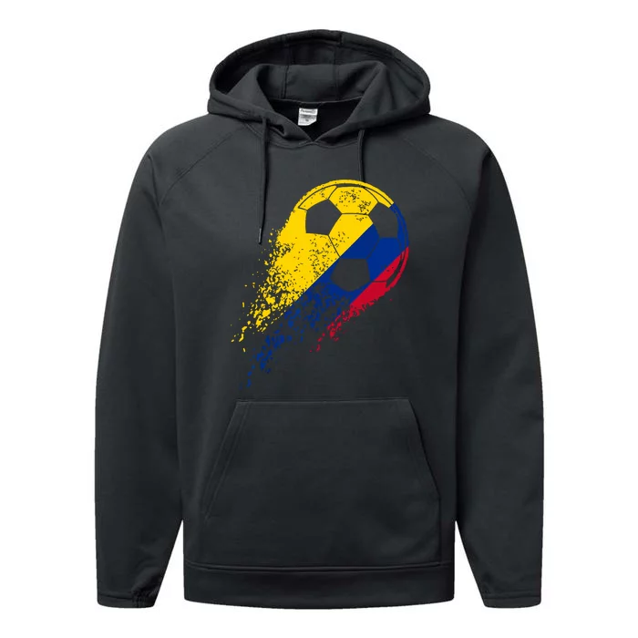 Colombia Soccer Colombian Flag Pride Soccer Player Performance Fleece Hoodie