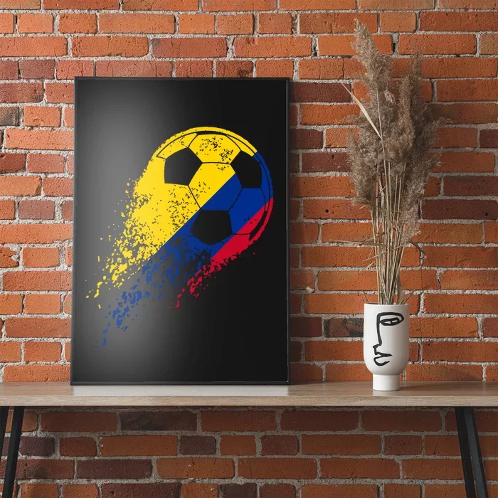 Colombia Soccer Colombian Flag Pride Soccer Player Poster