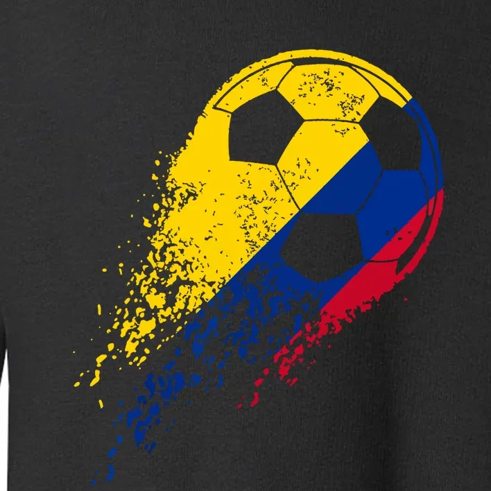 Colombia Soccer Colombian Flag Pride Soccer Player Toddler Sweatshirt