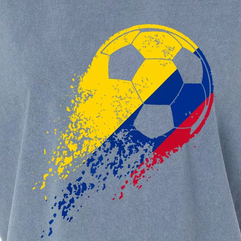 Colombia Soccer Colombian Flag Pride Soccer Player Garment-Dyed Women's Muscle Tee