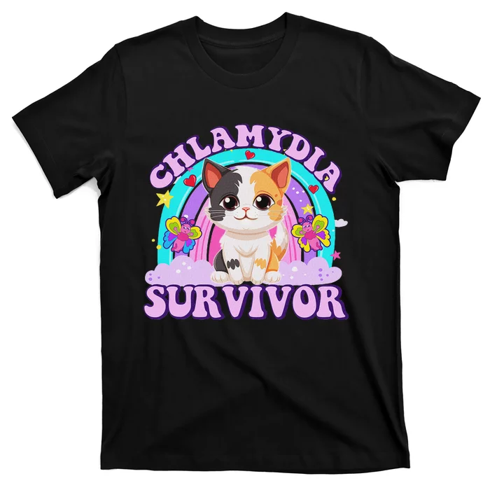 Chlamydia Survivor Cat Meme Funny Shirts For Adult Humor T-Shirt