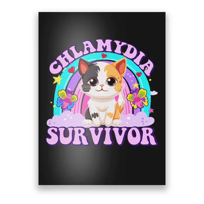 Chlamydia Survivor Cat Meme Funny Shirts For Adult Humor Poster