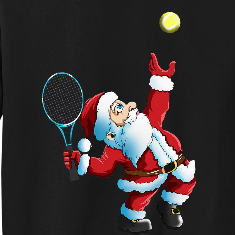 Christmas Santa Claus Tennis Game Tennis Racket Tall Sweatshirt