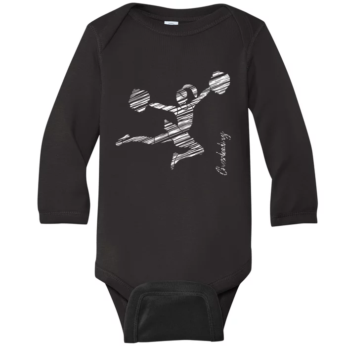 Cheerleading silhouette cheer Baby Long Sleeve Bodysuit