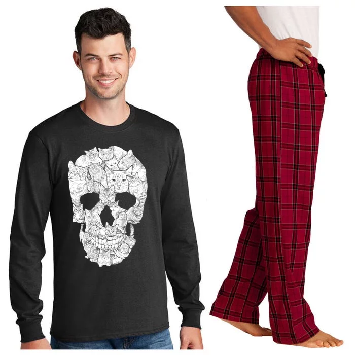 Cat Skull Long Sleeve Pajama Set