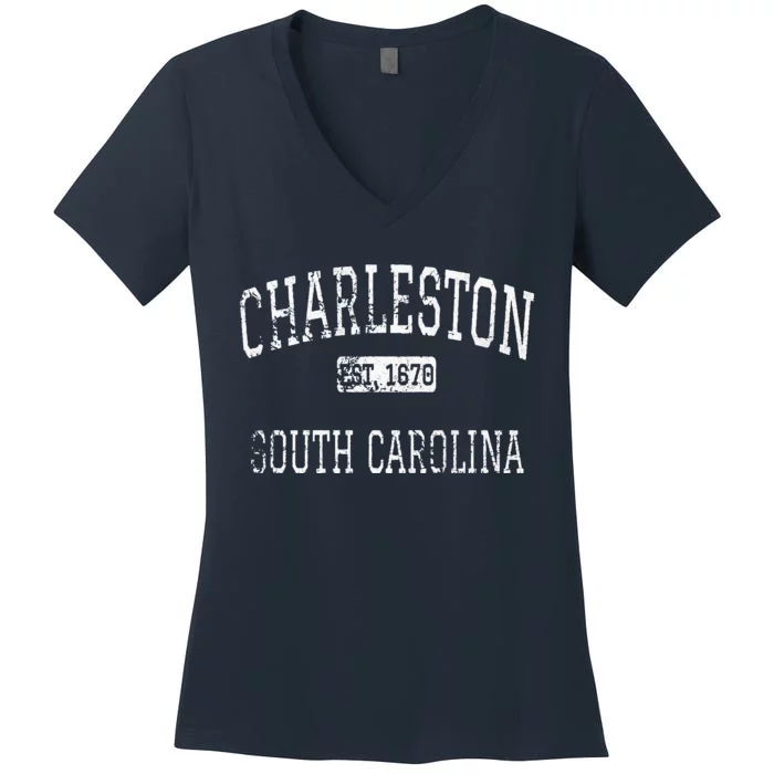 Charleston South Carolina SC Vintage Women's V-Neck T-Shirt