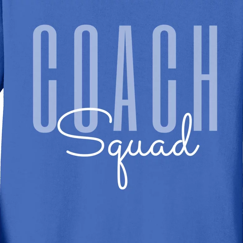 Coach Squad Coach Crew Instructional Coach Literacy Coach Funny Gift Kids Long Sleeve Shirt