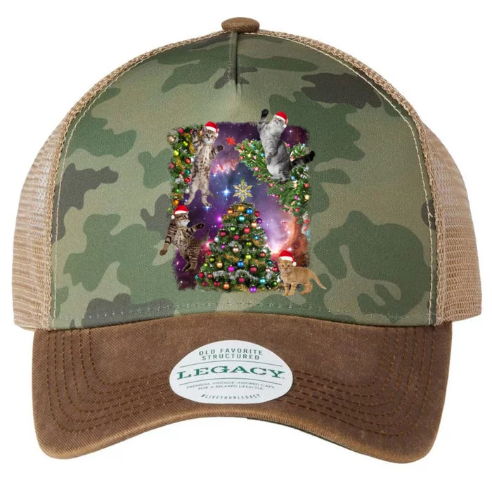 Christmas Space Cats Legacy Tie Dye Trucker Hat