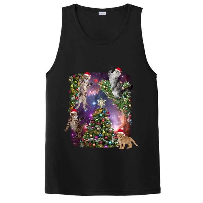 Christmas Space Cats Performance Tank