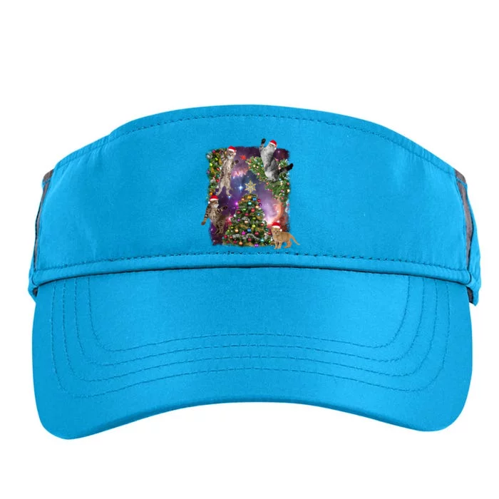 Christmas Space Cats Adult Drive Performance Visor