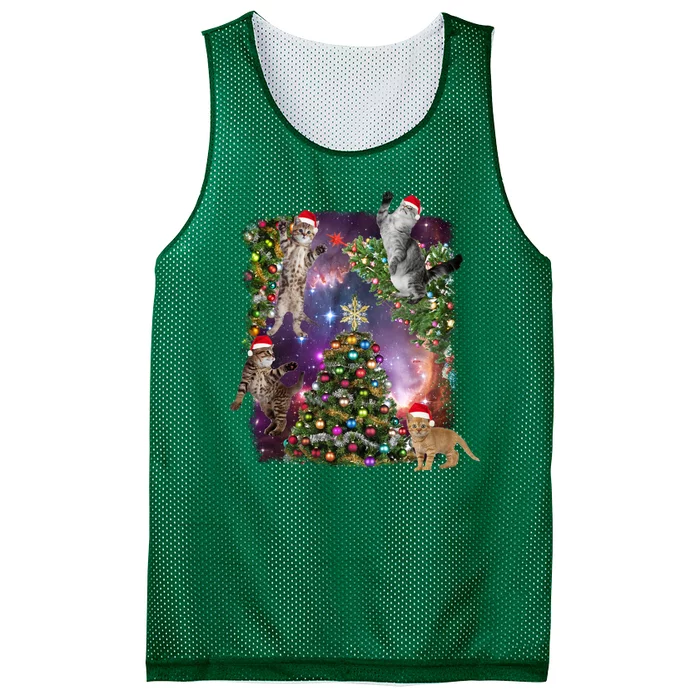 Christmas Space Cats Mesh Reversible Basketball Jersey Tank