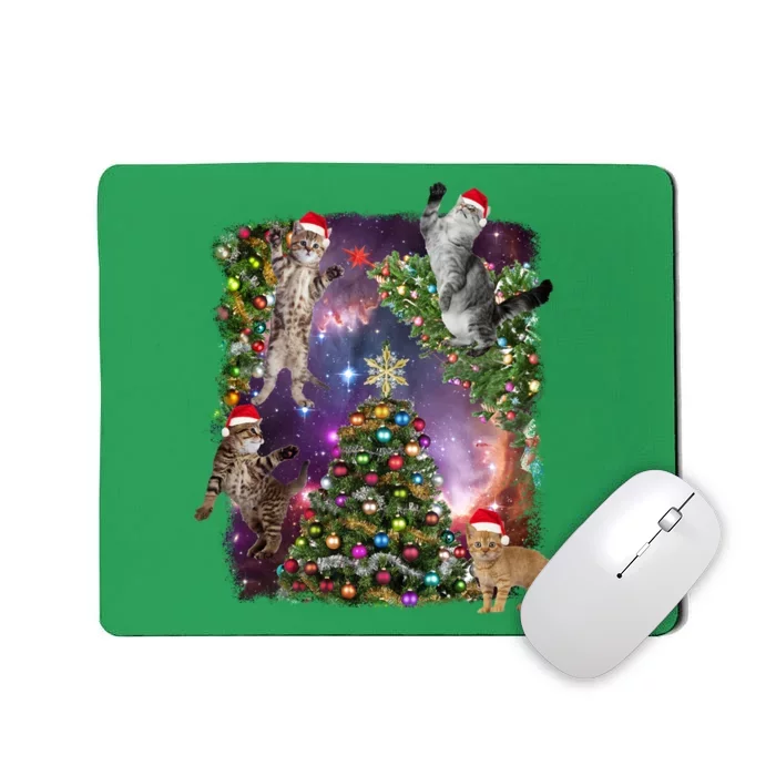 Christmas Space Cats Mousepad