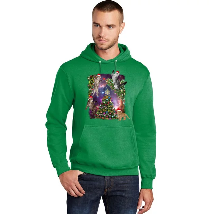 Christmas Space Cats Tall Hoodie