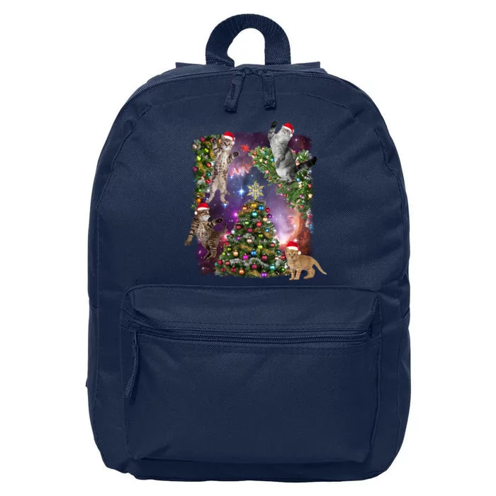 Christmas Space Cats 16 in Basic Backpack