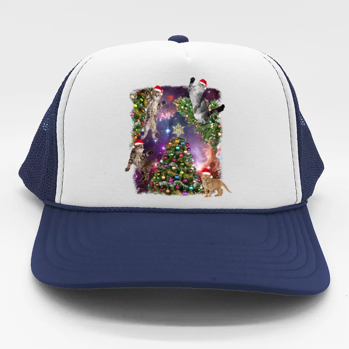 Christmas Space Cats Trucker Hat