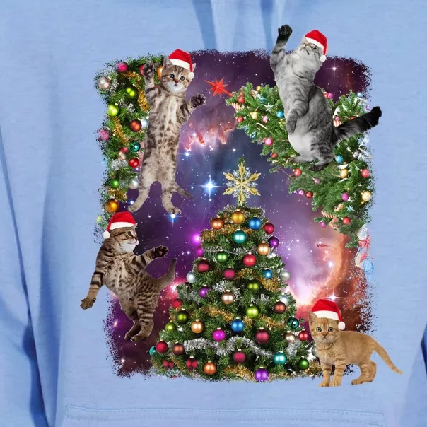 Christmas Space Cats Unisex Surf Hoodie