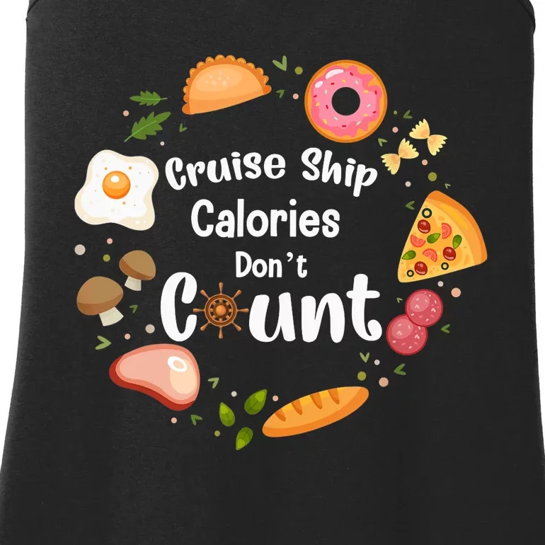 Cruise Ship Calories Don't Count Food Donut Egg Ladies Essential Tank