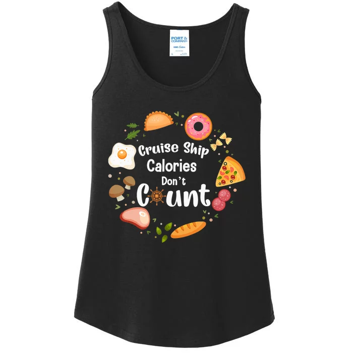 Cruise Ship Calories Don't Count Food Donut Egg Ladies Essential Tank