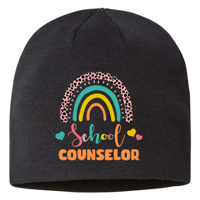 Cute School Counselor Rainbow 8 1/2in Sustainable Knit Beanie