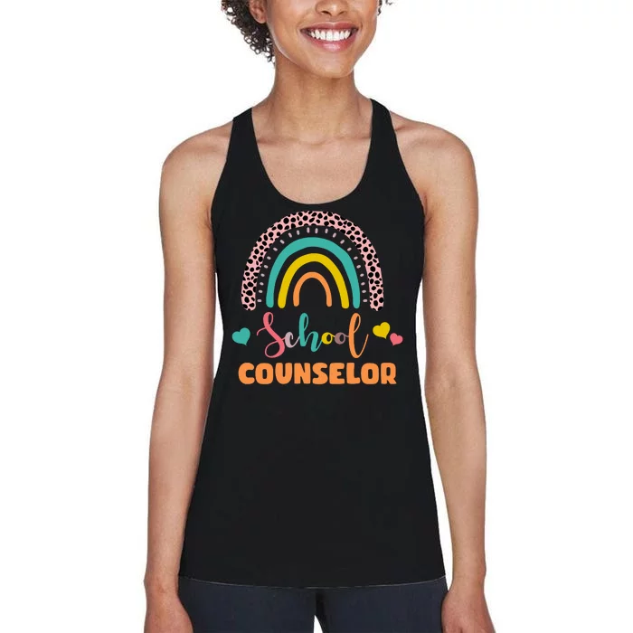 Cute School Counselor Rainbow Women's Racerback Tank