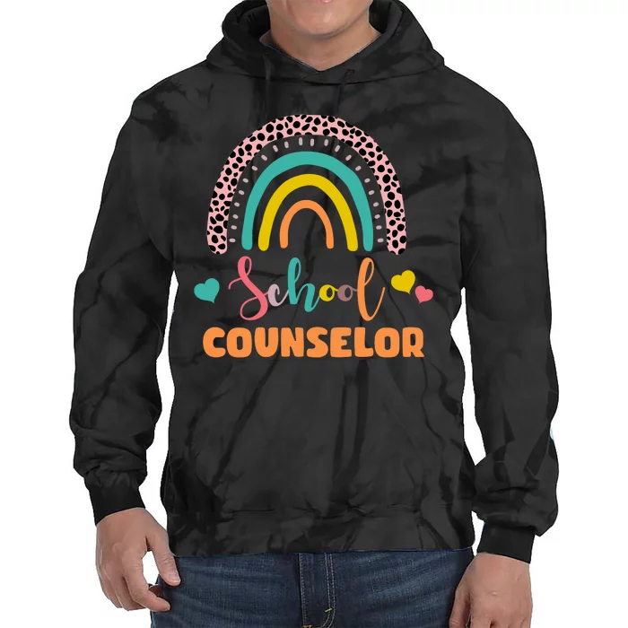 Cute School Counselor Rainbow Tie Dye Hoodie