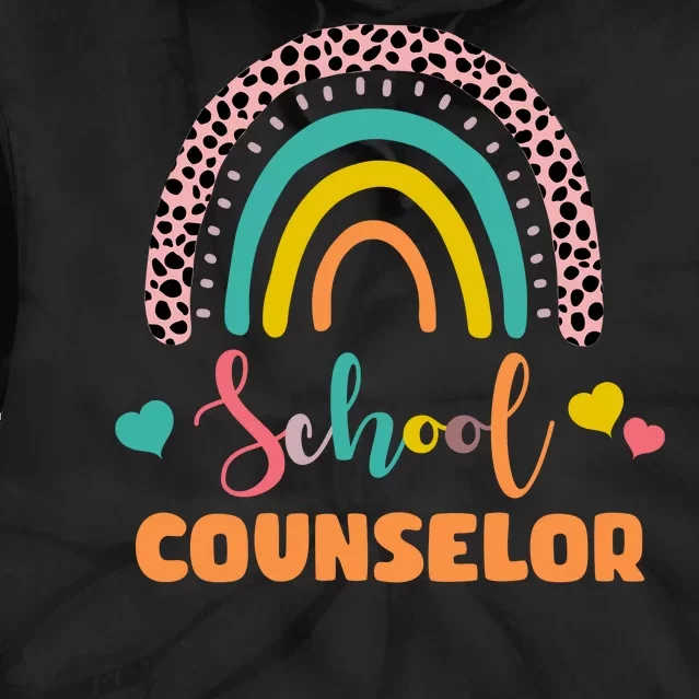 Cute School Counselor Rainbow Tie Dye Hoodie