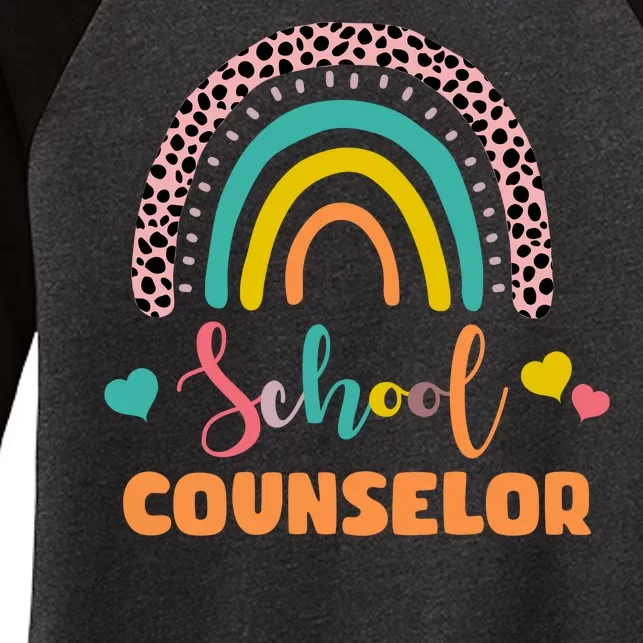 Cute School Counselor Rainbow Women's Tri-Blend 3/4-Sleeve Raglan Shirt