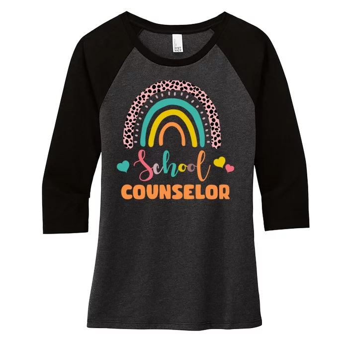 Cute School Counselor Rainbow Women's Tri-Blend 3/4-Sleeve Raglan Shirt