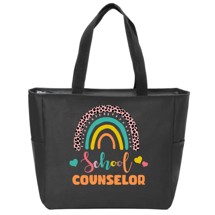 Cute School Counselor Rainbow Zip Tote Bag