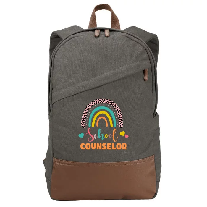 Cute School Counselor Rainbow Cotton Canvas Backpack