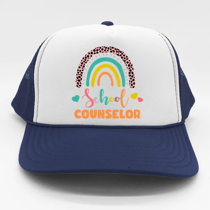 Cute School Counselor Rainbow Trucker Hat