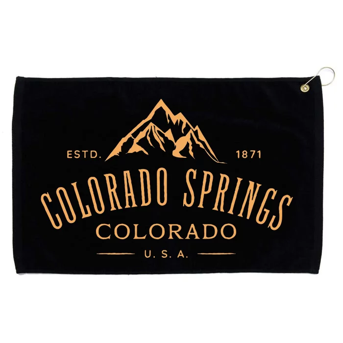 Colorado Springs Colorado Awesome Mountain Design Souvenir Grommeted Golf Towel