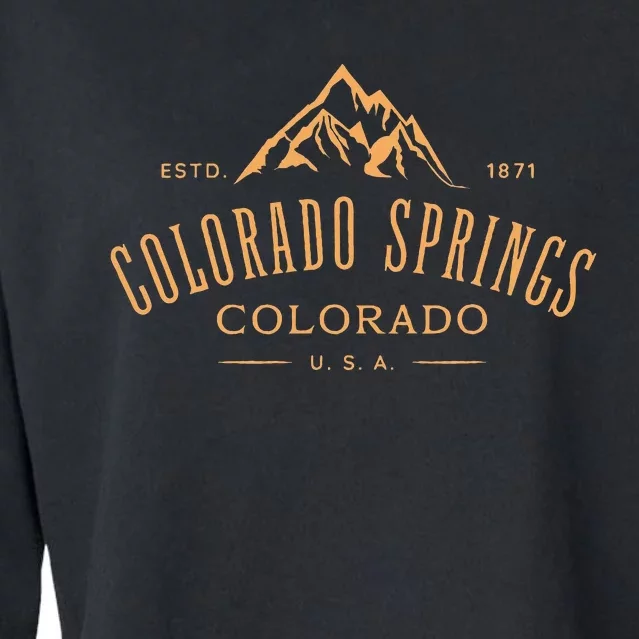 Colorado Springs Colorado Awesome Mountain Design Souvenir Cropped Pullover Crew