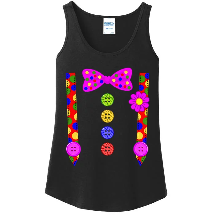 Clown Suspenders Costume Halloween Day Ladies Essential Tank