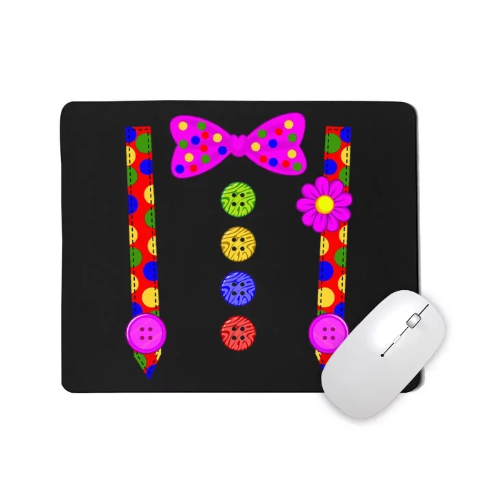 Clown Suspenders Costume Halloween Day Mousepad