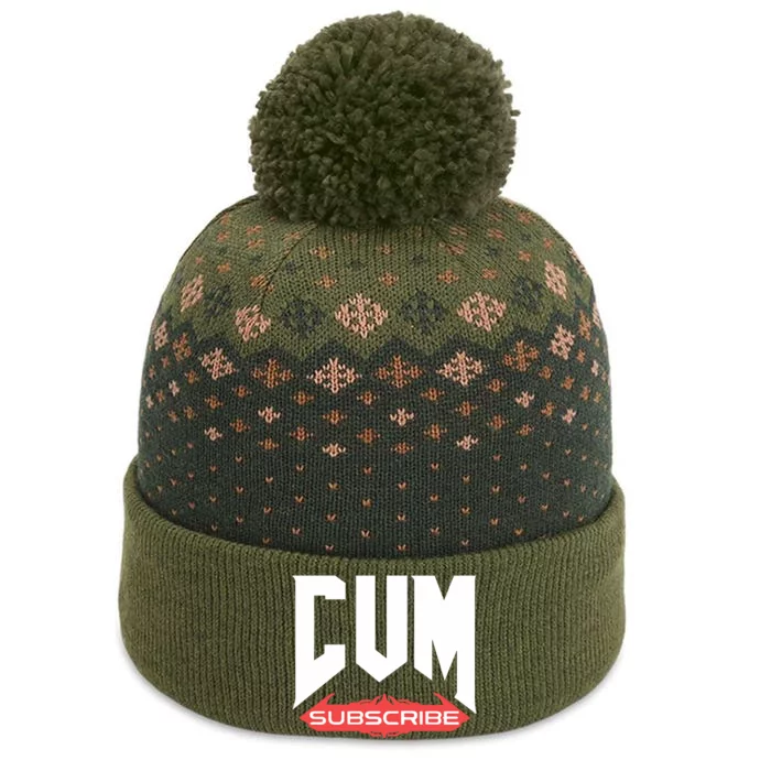 Cum Subscribe The Baniff Cuffed Pom Beanie