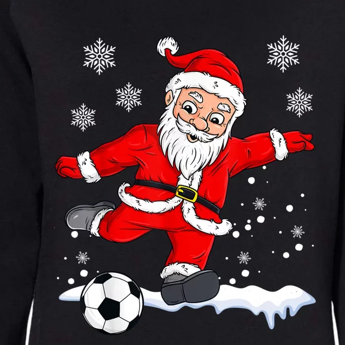 Christmas Santa Claus Soccer Ball Funny Boys Girls Xmas Gift Womens California Wash Sweatshirt