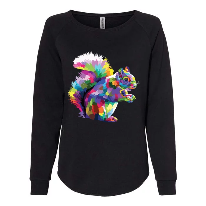 Cute Squirrel Colorful Polygonal Sciuridae Pop Art Escurel Womens California Wash Sweatshirt