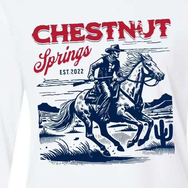 Chestnut Springs Cowboy Womens Cotton Relaxed Long Sleeve T-Shirt