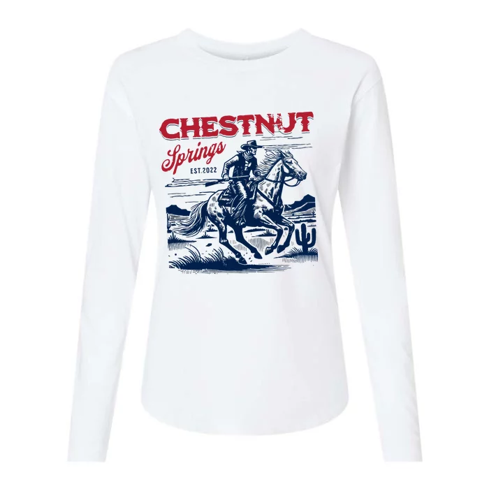 Chestnut Springs Cowboy Womens Cotton Relaxed Long Sleeve T-Shirt