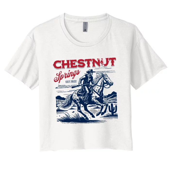 Chestnut Springs Cowboy Women's Crop Top Tee