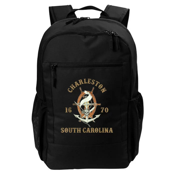 Charleston South Carolina Sc Vintage Nautical Waves Daily Commute Backpack