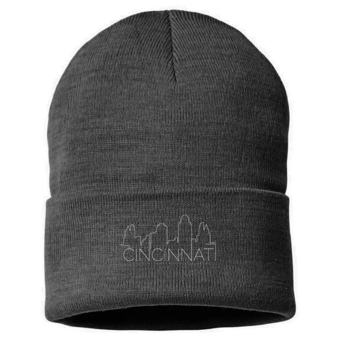 Cincinnati Skyline City View Sustainable Knit Beanie