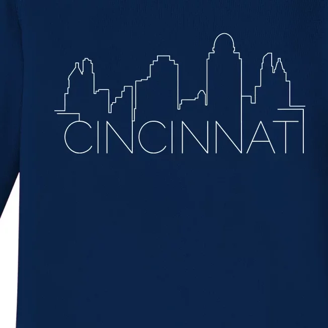 Cincinnati Skyline City View Baby Long Sleeve Bodysuit