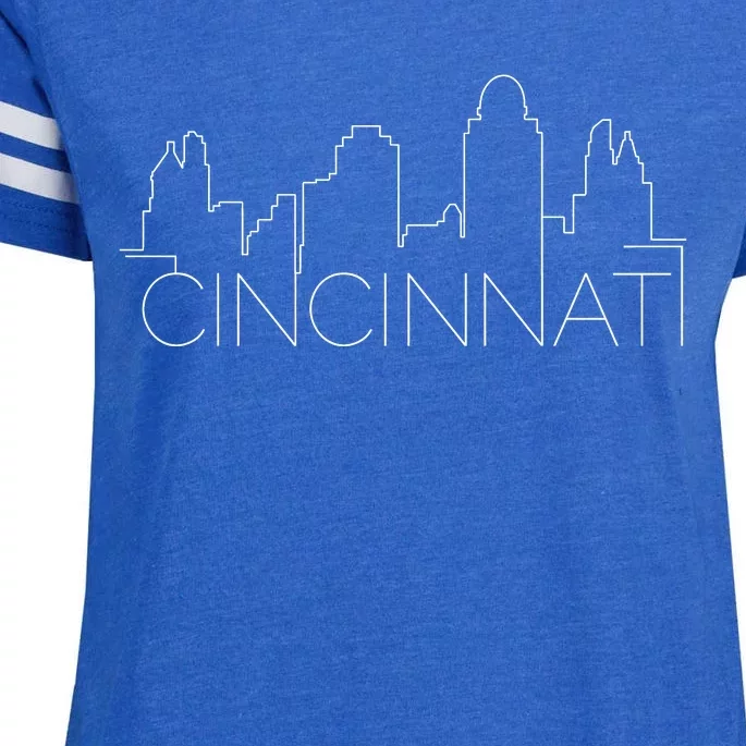 Cincinnati Skyline City View Enza Ladies Jersey Football T-Shirt