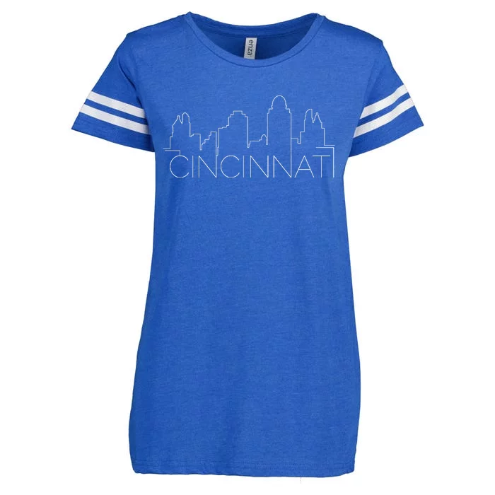 Cincinnati Skyline City View Enza Ladies Jersey Football T-Shirt